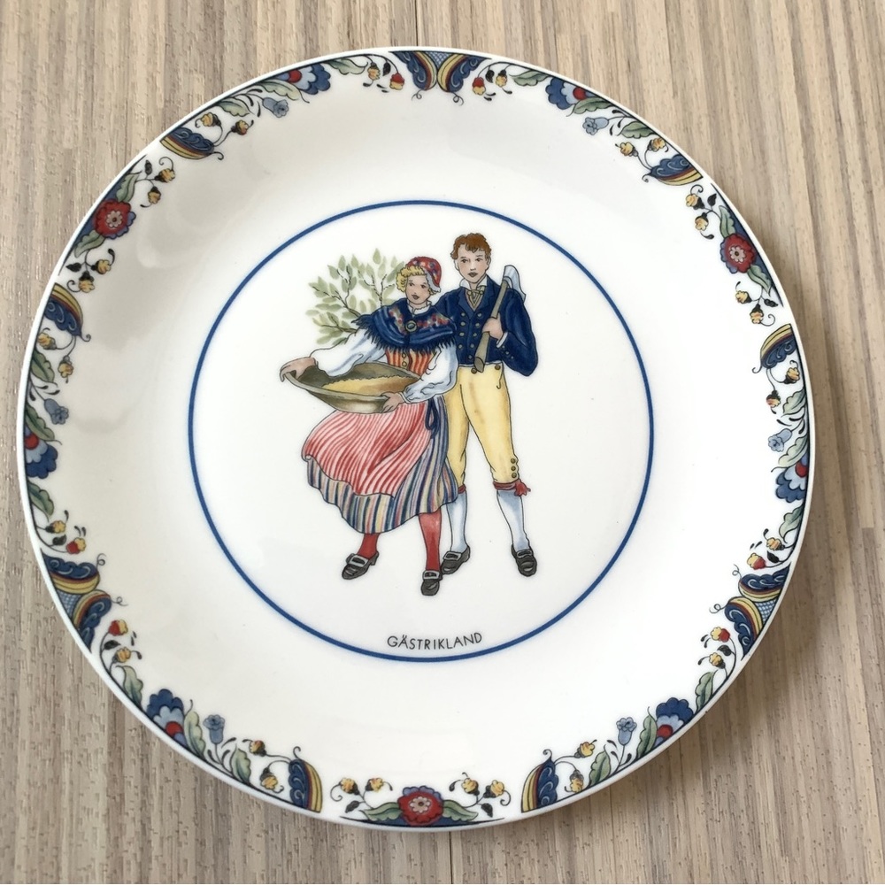 Rorstrand Swedish National Costumes Gastrikland Plate Vintage w Box